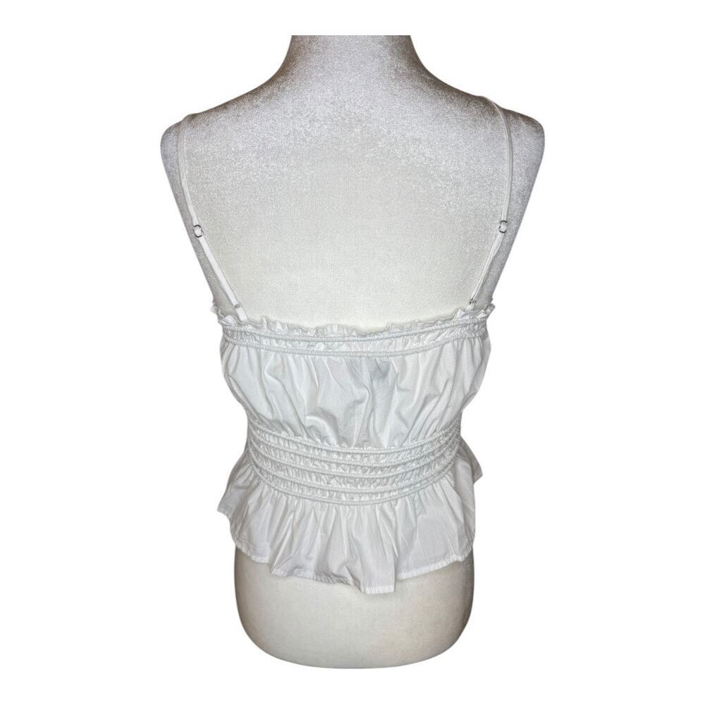 New Madewell Women’s Small Eyelet‎ White Smocked Button-Front Top in Poplin NWT - Picture 4 of 7